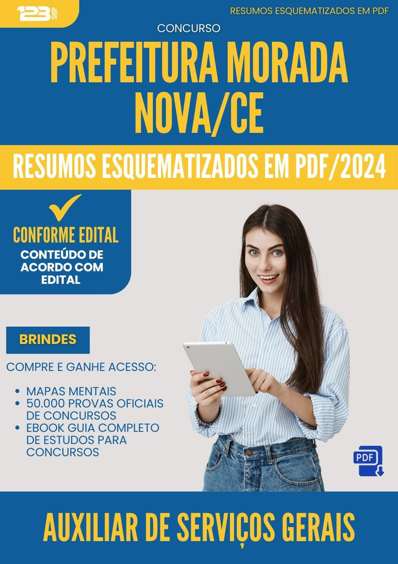 Resumos Esquematizados para Concurso Apostila Auxiliar De Servicos Gerais da Prefeitura Morada Nova Ce 2024 - Conteúdo de Acordo com Edital