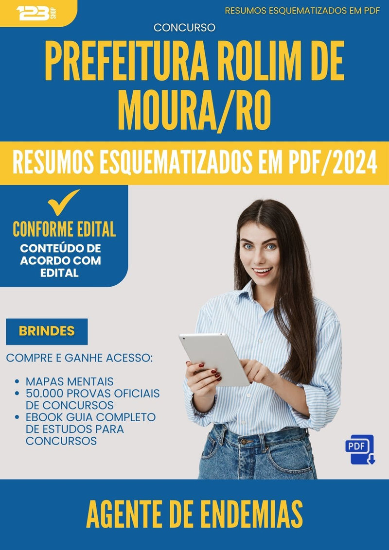 Resumos Esquematizados para Concurso Apostila Agente De Endemias da Prefeitura Rolim De Moura Ro 2024 - Conteúdo de Acordo com Edital