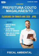 Flashcards Anki para o Concurso Prefeitura Couto Magalhães/TO para Fiscal Ambiental - 600 Flashcards
