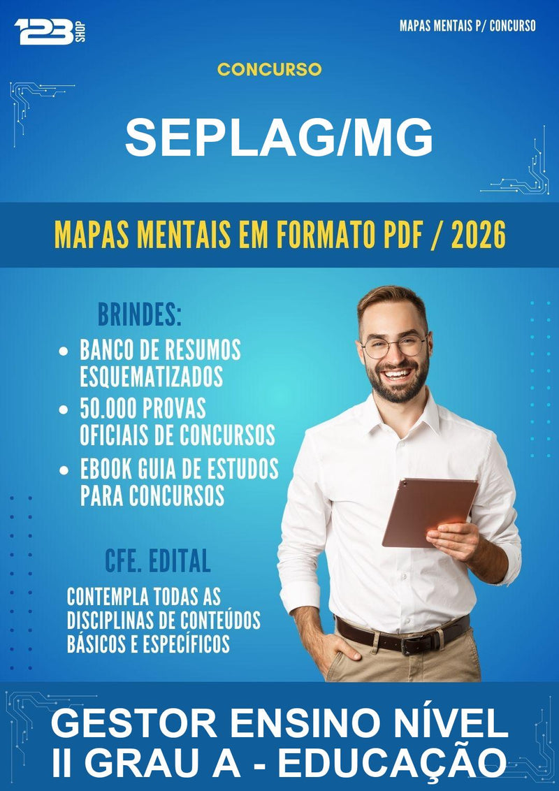 Mapas Mentais para o Concurso Seplag/MG para Gestor Ensino Nível Ii Grau A - Educação