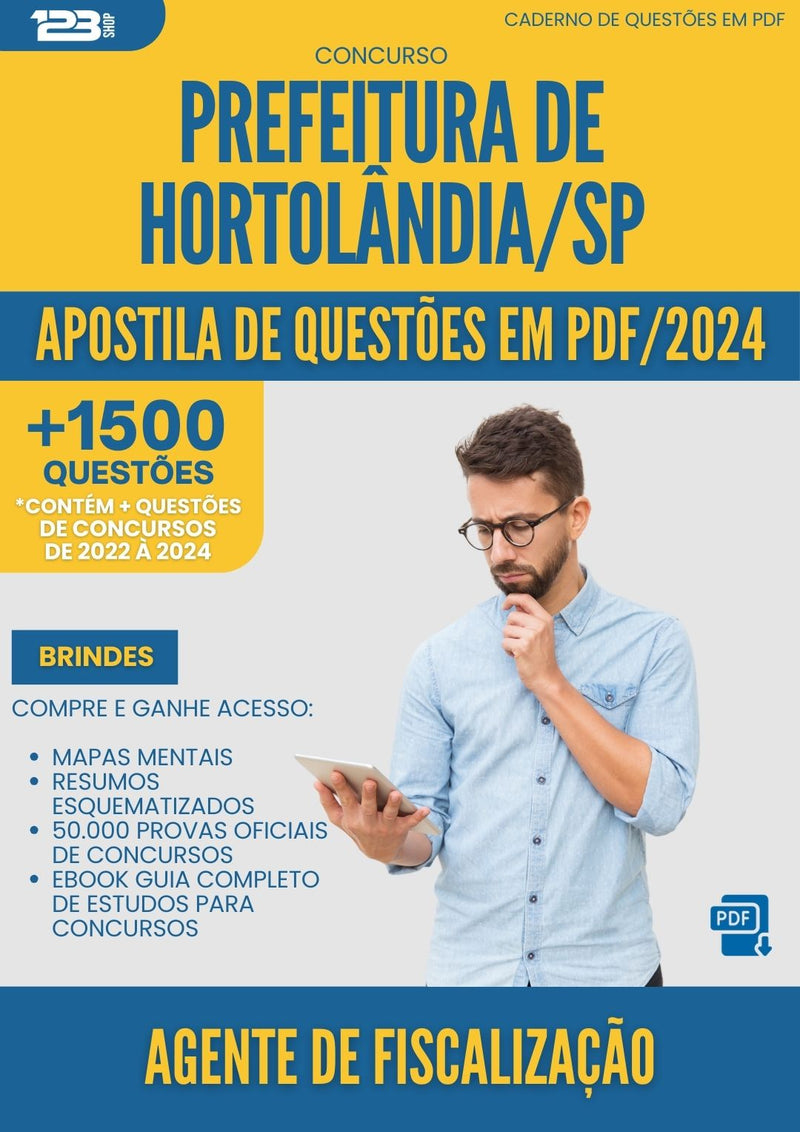 Apostila de Questões para Concurso Agente De Fiscalizacao da Prefeitura Hortolandia Sp 2024 - Mais de 1.500 Questões
