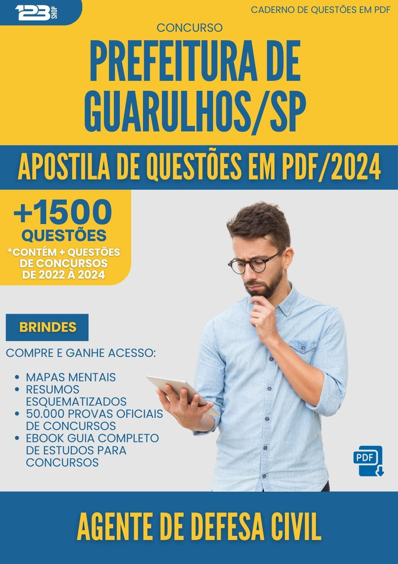 Apostila de Questões para Concurso Agente De Defesa Civil da Prefeitura Guarulhos Sp 2024 - Mais de 1.500 Questões