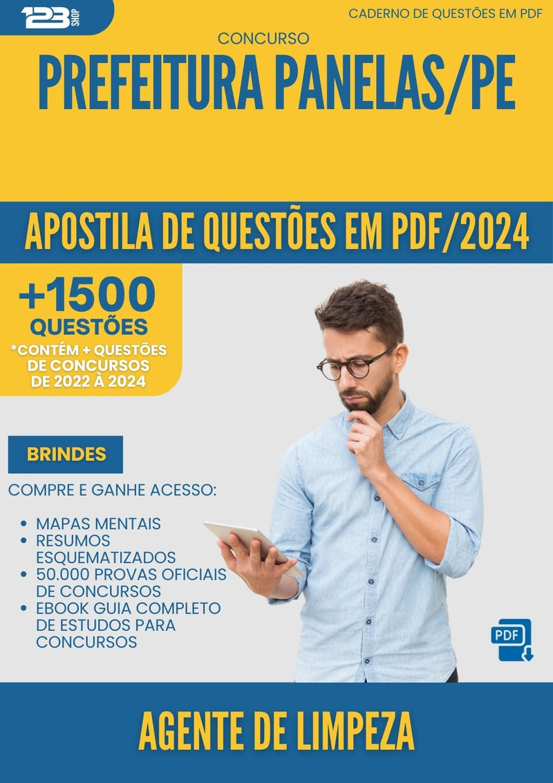 Apostila de Questões para Concurso Agente De Limpeza da Prefeitura Panelas Pe 2024 - Mais de 1.500 Questões