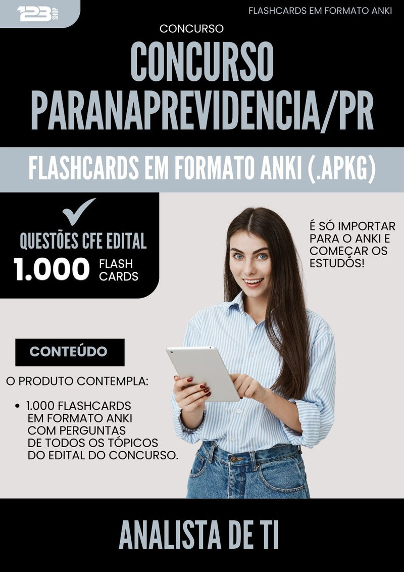 Flashcards para Concurso Analista De Ti Paranaprevidencia Pr 2024 - 1.000 Flashcards de Acordo com Edital