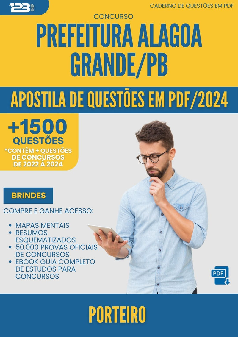 Apostila de Questões para Concurso Agente De Limpeza da Prefeitura Alagoa Grande Pb 2025 - Mais de 1.500 Questões