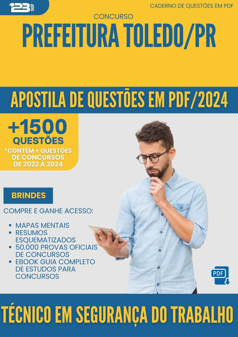 Apostila de Questões para Concurso Agente De Inspecao Municipal da Prefeitura Toledo Pr 2025 - Mais de 1.500 Questões