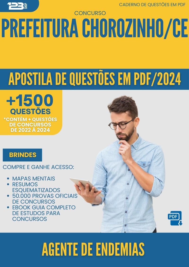 Apostila de Questões para Concurso Agente De Endemias da Prefeitura Chorozinho Ce 2025 - Mais de 1.500 Questões