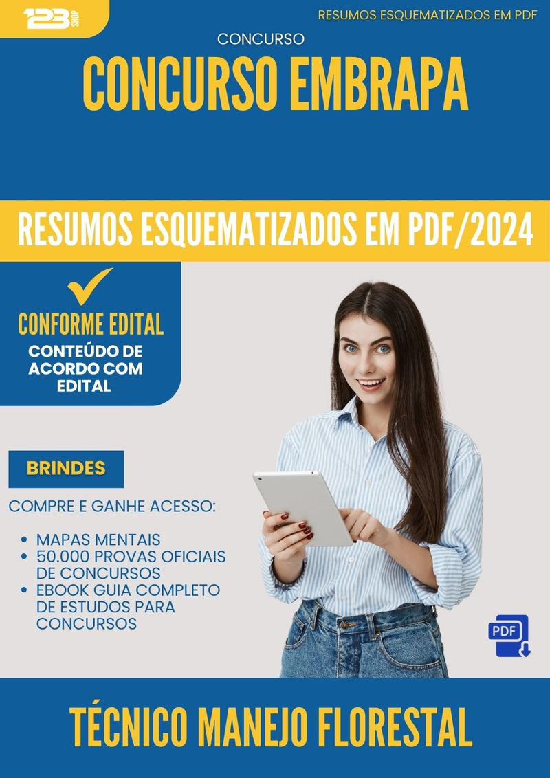 Resumos Esquematizados para Concurso Tecnico Manejo da Prefeitura Florestal Embrapa 2025 - Conteúdo de Acordo com Edital