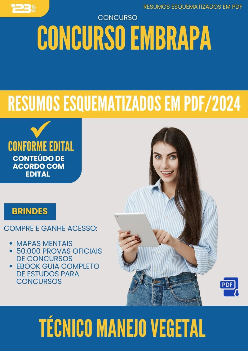 Resumos Esquematizados para Concurso Tecnico Manejo Vegetal Embrapa 2025 - Conteúdo de Acordo com Edital