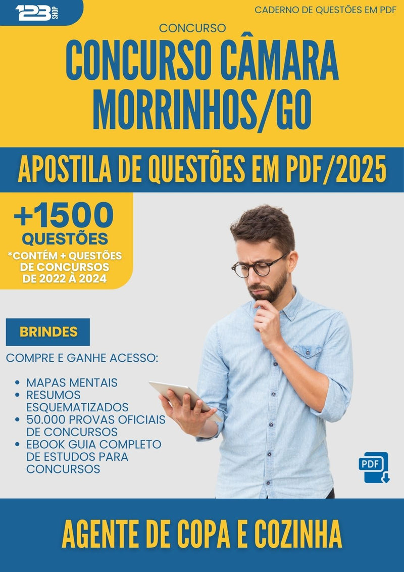 Apostila de Questões para Concurso Agente De Copa E Cozinha Camara da Prefeitura Morrinhos Go 2025 - Mais de 1.500 Questões