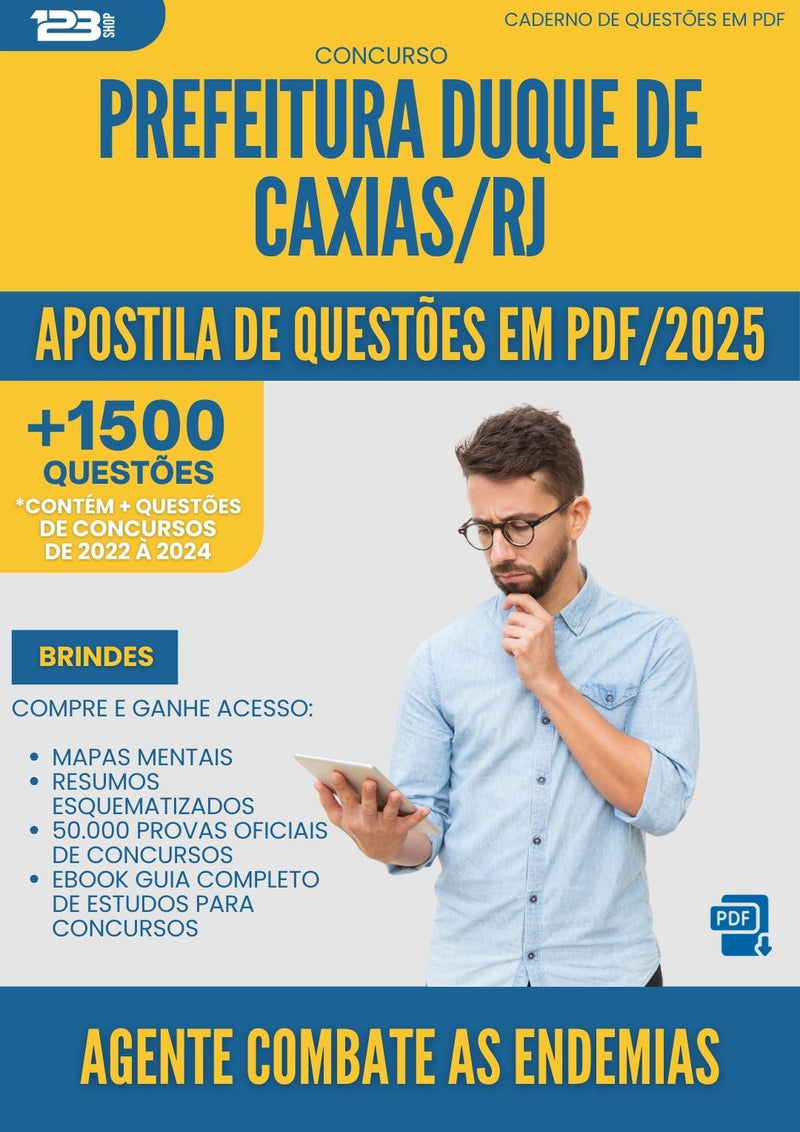 Apostila de Questões para Concurso Agente Combate As Endemias Duque De da Prefeitura Caxias Rj 2025 - Mais de 1.500 Questões
