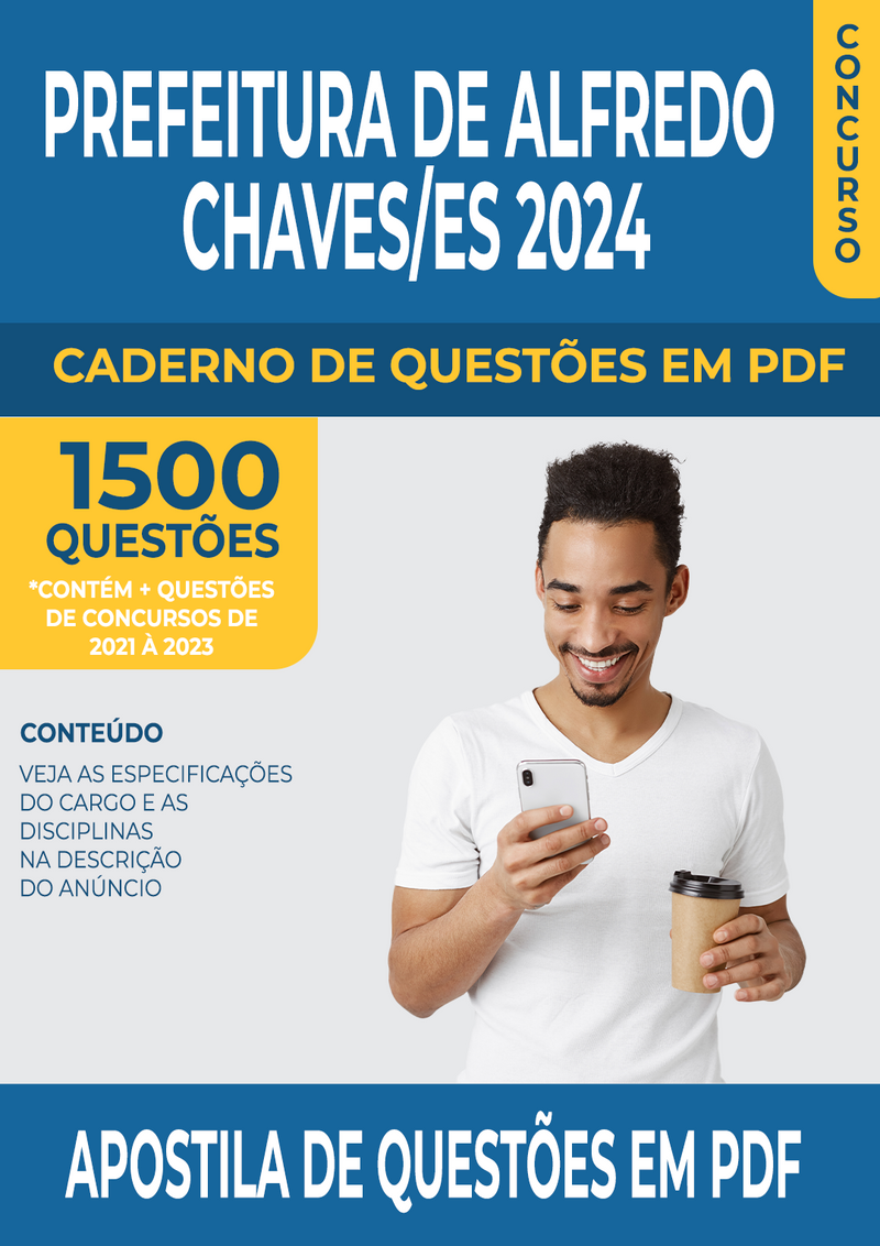 Apostila de Questões para Concurso da Prefeitura de Alfredo Chaves/ES 2024 para Bioquímico - Mais de 1.500 Questões Gabaritadas