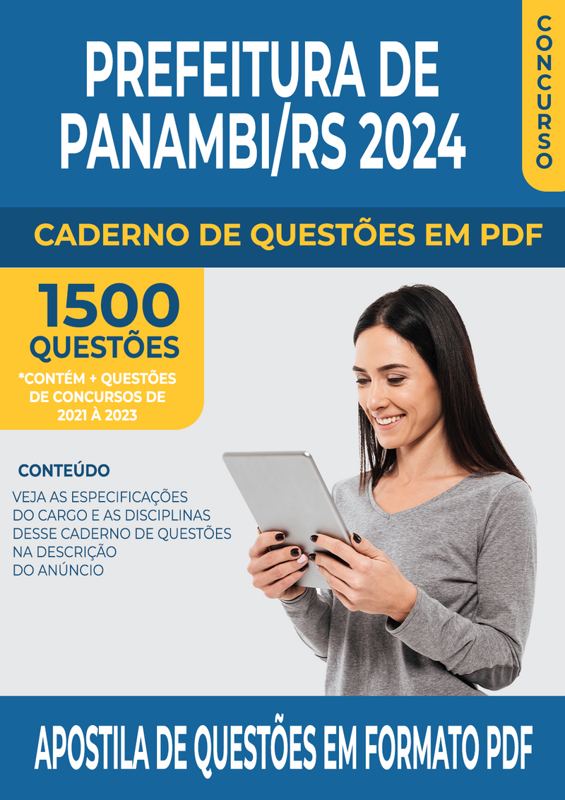 Apostila de Questões para Concurso da Prefeitura de Panambi/RS 2024 para Educador Infantil - Mais de 1.500 Questões Gabaritadas