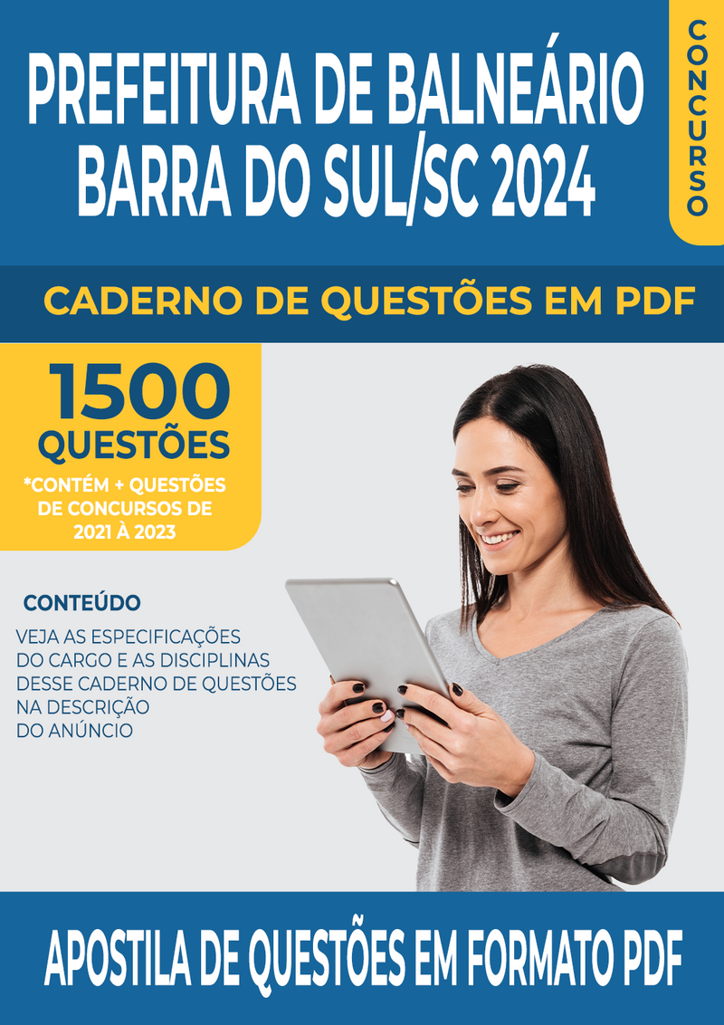 Apostila de Questões para Concurso da Prefeitura de Balneário Barra do Sul/SC 2024 para Técnico em Raio X - Mais de 1.500 Questões Gabaritadas