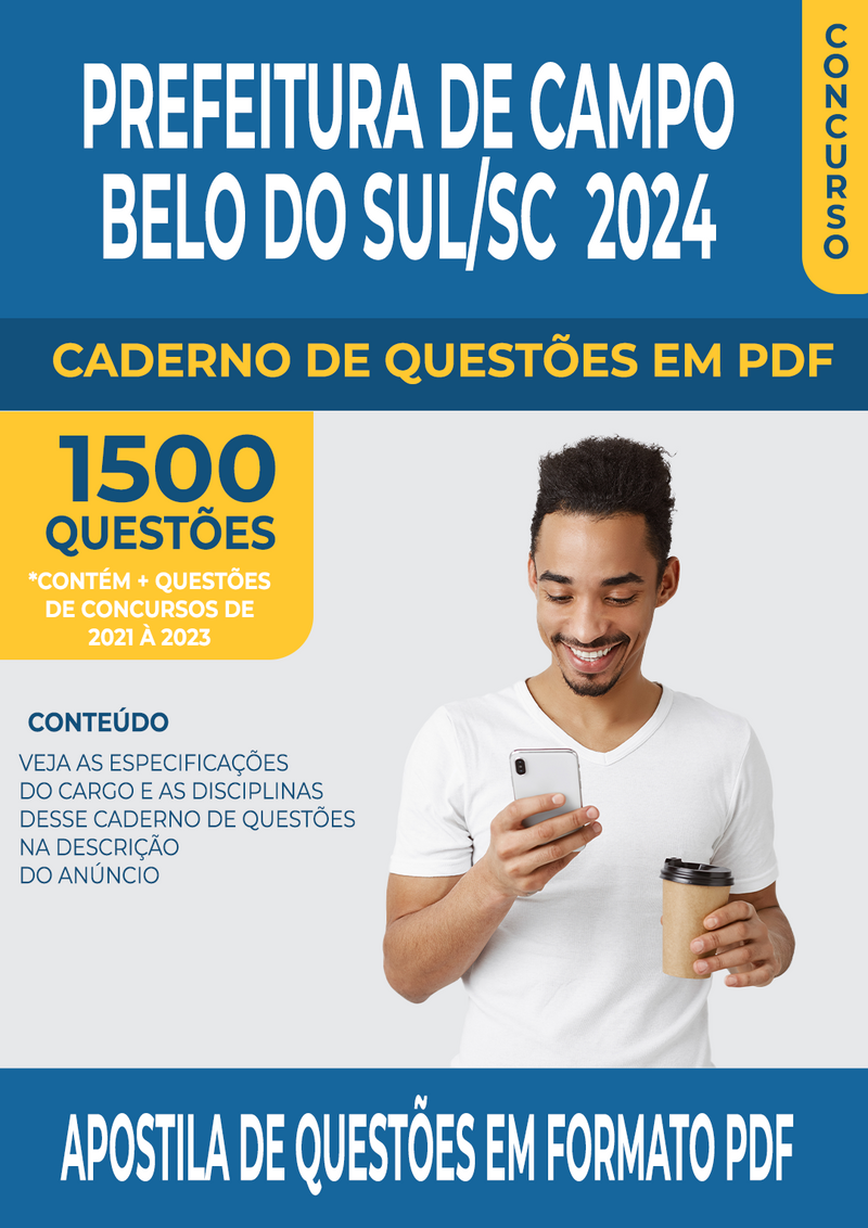 Apostila de Questões para Concurso da Prefeitura de Campo Belo do Sul/SC 2024 para Psicólogo - Mais de 1.500 Questões Gabaritadas