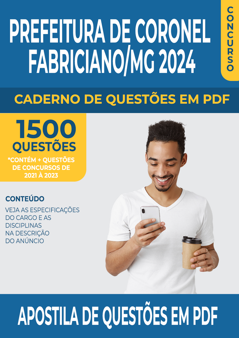 Apostila de Questões para Concurso da Prefeitura de Coronel Fabriciano/MG 2024 para Pedreiro- Mais de 1.500 Questões Gabaritadas