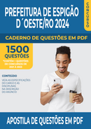 Apostila de Questões para Concurso da Prefeitura de Espigão do Oeste/RO 2024 para Professor de Língua Portuguesa - Mais de 1.500 Questões Gabaritadas