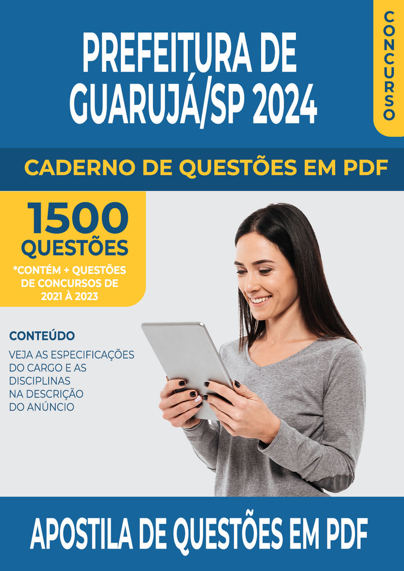 Apostila de Questões para Concurso da Prefeitura de Guarujá/SP 2024 para Fiscal de Vigilância Sanitária - Mais de 1.500 Questões Gabaritadas