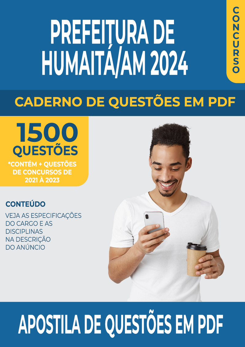 Apostila de Questões para Concurso da Prefeitura de Humaitá/AM 2024 para Professor de Geografia - Mais de 1.500 Questões Gabaritadas