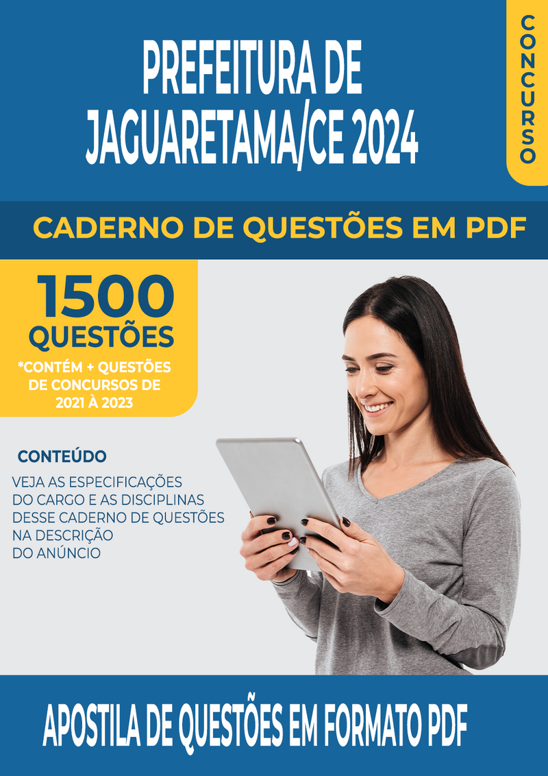 Apostila de Questões para Concurso da Prefeitura de Jaguaretama/CE 2024 para Professor de Educação Infantil - Mais de 1.500 Questões Gabaritadas
