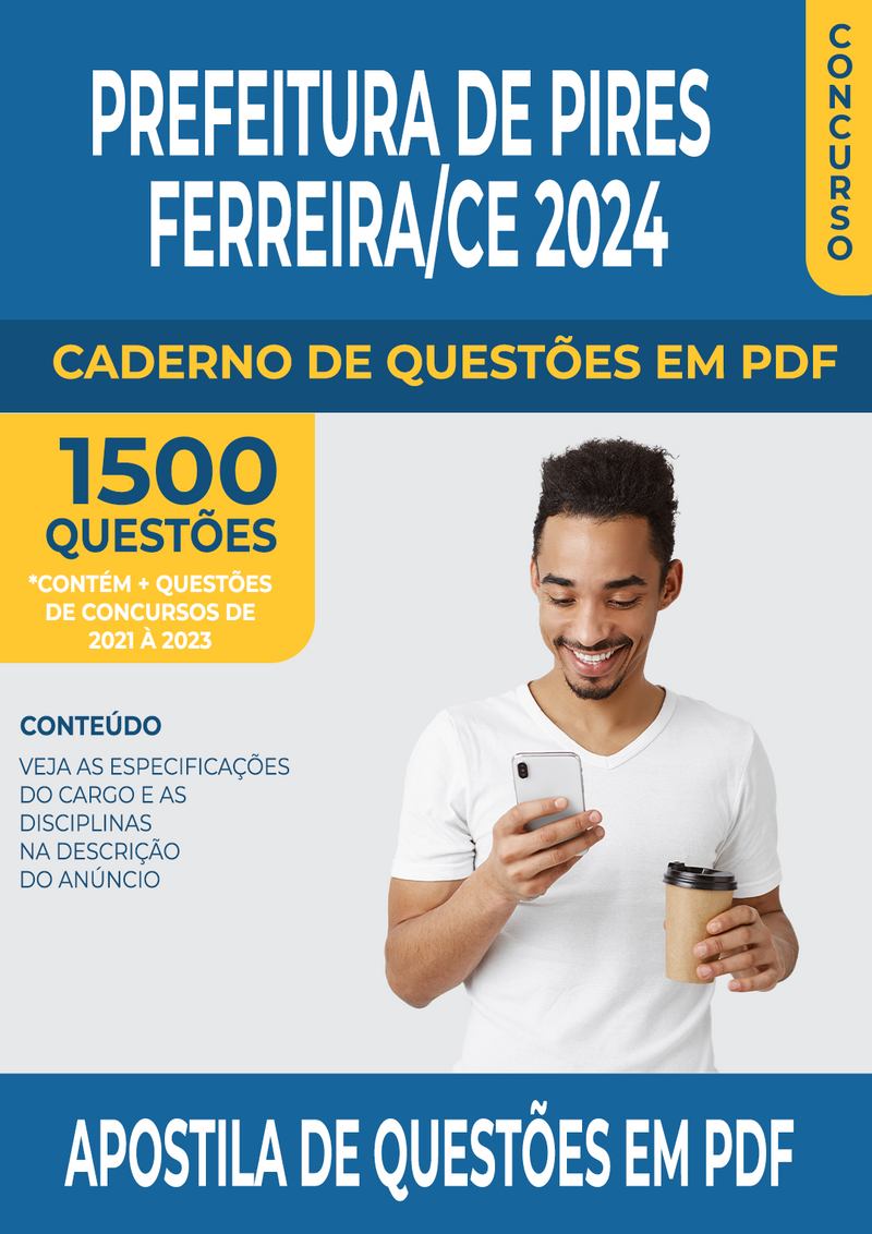 Apostila de Questões para Concurso da Prefeitura de Pires Ferreira/CE 2024 para Auxiliar de Saúde - Mais de 1.500 Questões Gabaritadas