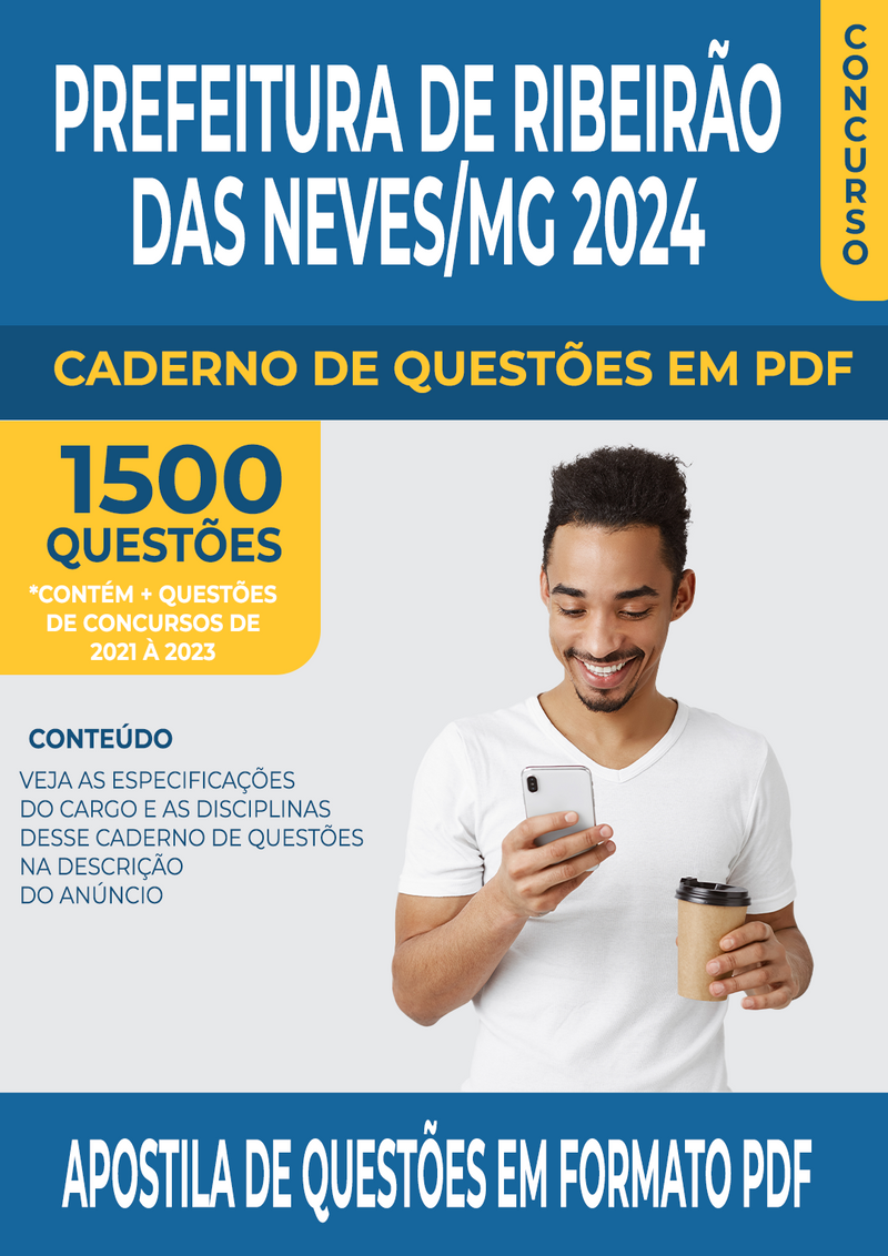 Apostila de Questões para Concurso da Prefeitura de Ribeirão das Neves/MG 2024 para Fiscal Sanitário - Mais de 1.500 Questões Gabaritadas