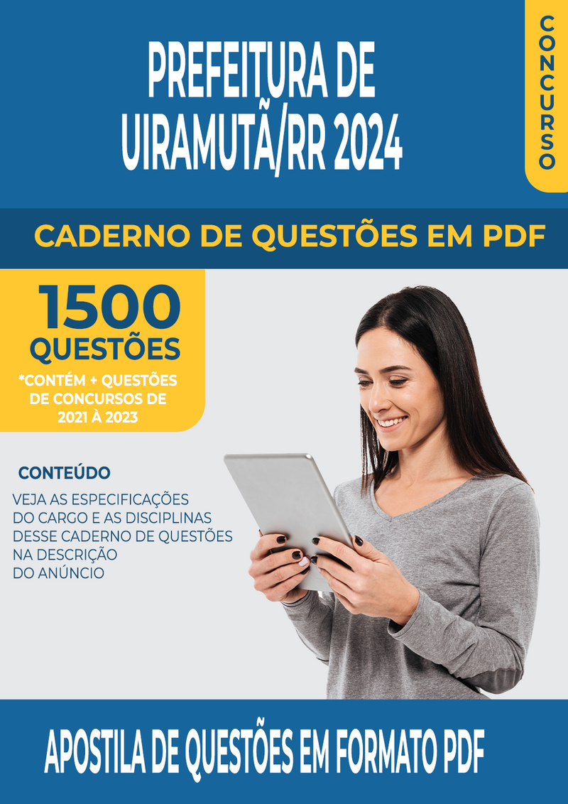 Apostila de Questões para Concurso da Prefeitura de Uiramutã/RR 2024 para Carpinteiro - Mais de 1.500 Questões Gabaritadas