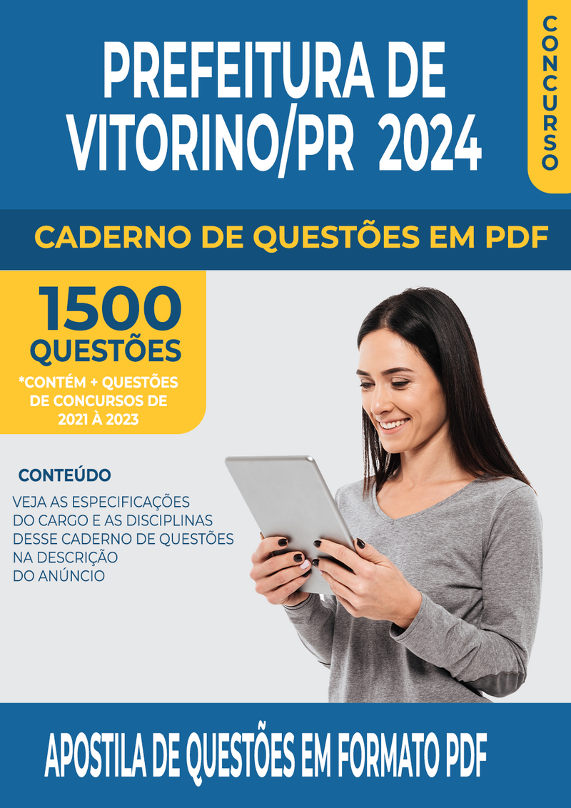 Apostila de Questões para Concurso da Prefeitura de Vitorino/PR 2024 para Psicólogo - Mais de 1.500 Questões Gabaritadas
