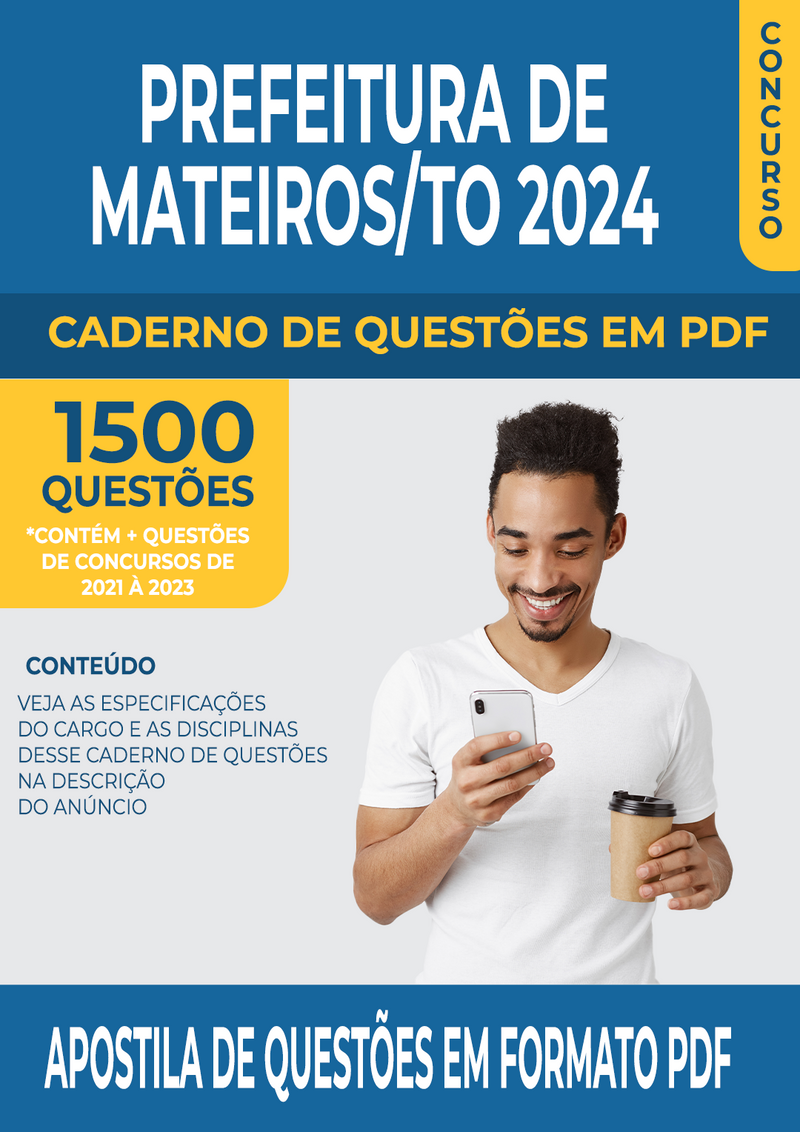 Apostila de Questões para Concurso da Prefeitura de Mateiros/TO para Auxiliar Administrativo - Mais de 1.500 Questões Gabaritadas