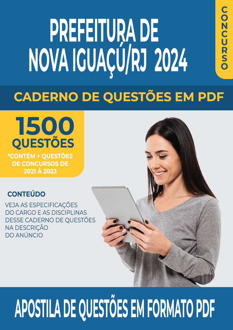 Apostila de Questões para Concurso da Prefeitura de Nova Iguaçú/RJ para Inspetor de Alunos - Mais de 1.500 Questões Gabaritadas