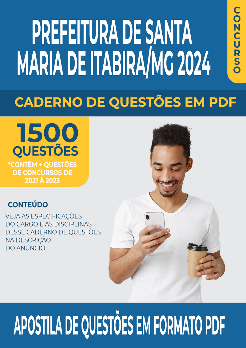 Apostila de Questões para Concurso da Prefeitura de Santa Maria de Itabira/MG para Professor de Libras - Mais de 1.500 Questões Gabaritadas
