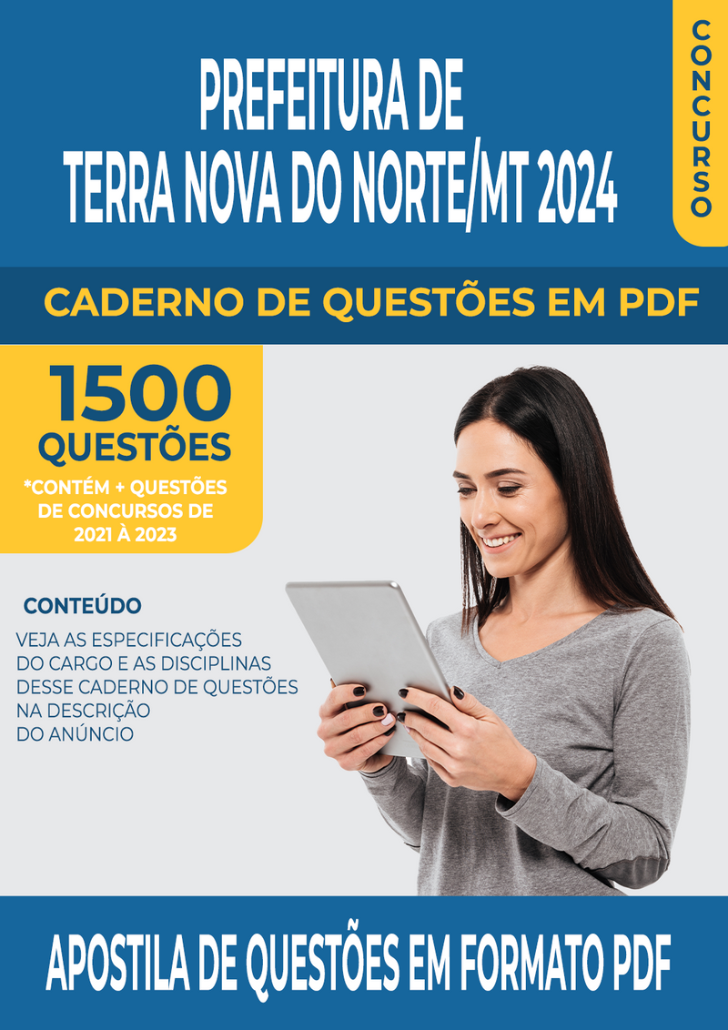 Apostila de Questões para Concurso da Prefeitura de Terra Nova do Norte/MT 2024 para Gari - Mais de 1.500 Questões Gabaritadas