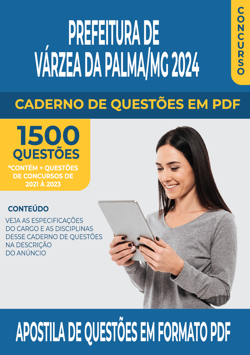 Apostila de Questões para Concurso da Prefeitura de Várzea da Palma/MG 2024 para Auditor Fiscal - Mais de 1.500 Questões Gabaritadas