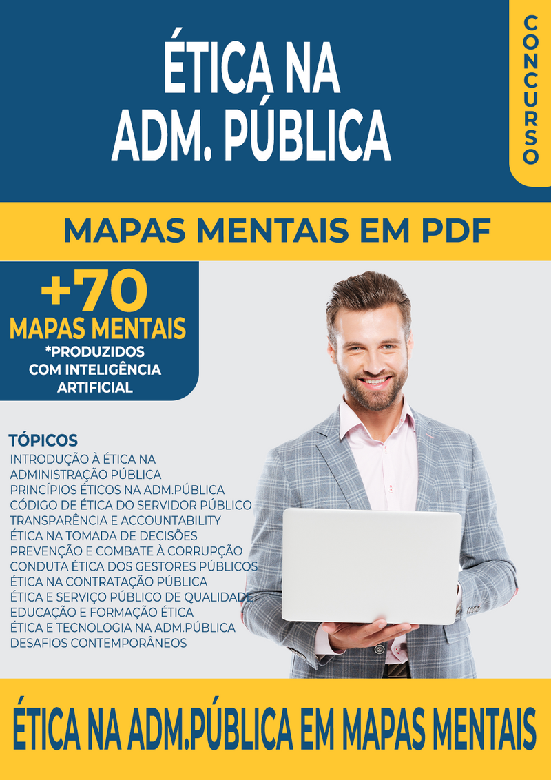 Pacote com 70 Mapas Mentais da Disciplina de Ética na Administração Pública